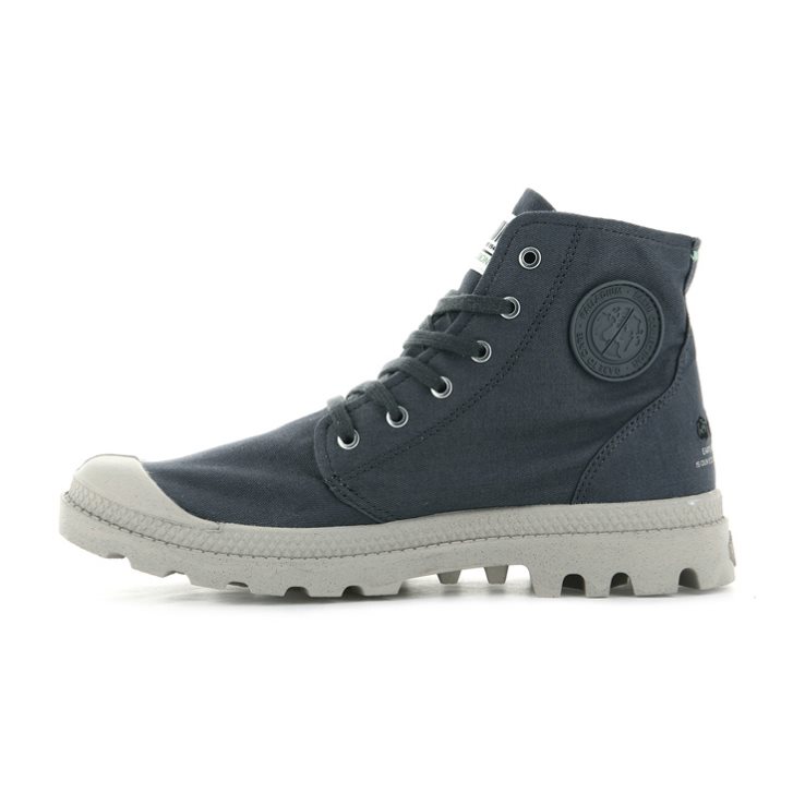 Palladium Pampa Hi Organic II Men's Boots Navy | UK N975-HKZ